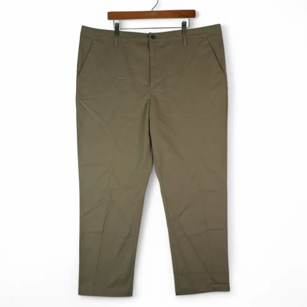Magellan Outdoors Chino Pants Mens 42X30 Flat Front‎ Heritage Brown New